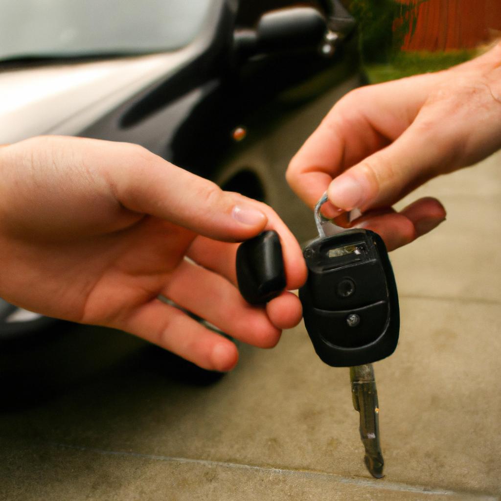 Person handing car keys over